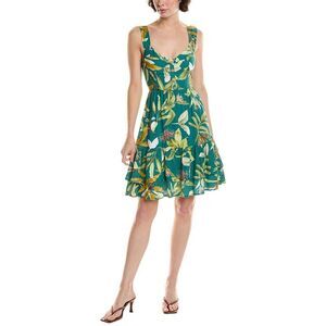Reveriee Womens  Linen-Blend Mini Dress, Green